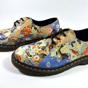 Dr Martens Ladies 1461 EA Oriental Eastern Art Multi Coloured Leather Shoes